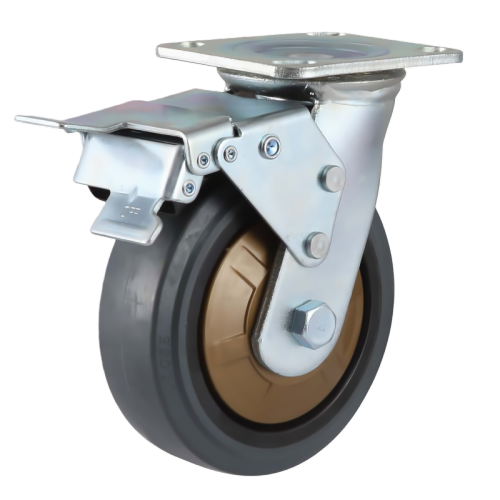 5" x 2" Noise Reducing Rubber Wheel,4.5" x 4" Top Plate Swivel Casters with Metal Total Lock, 661 lbs Load Rating