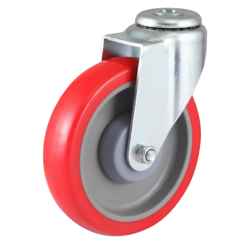 4" x 1" Premium PU Wheel, Bolt Hole Casters, 176 lbs Load Rating