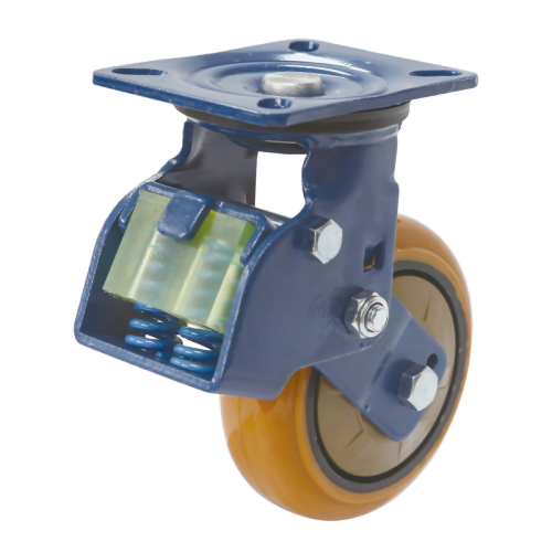 6" x 2" Polyurethane Wheel,5.5" x 4.3" Spring Loaded Casters, 772 lbs Load Rating