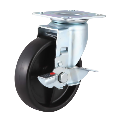 8" x 2" Phenolic Wheel,4.5" x 4" Top Plate Swivel Casters with Metal Side Brake, 772 lbs Load Rating