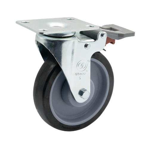 3" x 1" Premium PU Wheel,3.7" x 2.6" Top Plate Swivel Casters with Nylon Total Lock, 132 lbs Load Rating