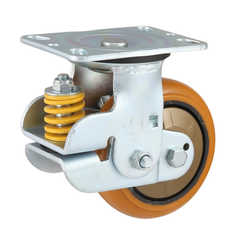 8" x 2" Polyurethane Wheel,6.2" x 4.5" Spring Loaded Casters, 882 lbs Load Rating