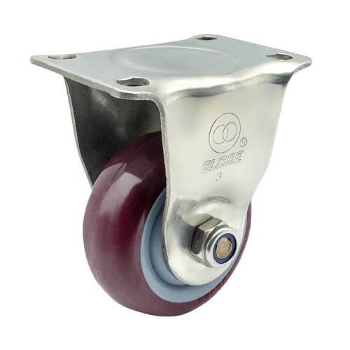 2.5" x 1.5" Premium PU Wheel,3.7" x 2.6" Top Plate Rigid Casters, 176 lbs Load Rating