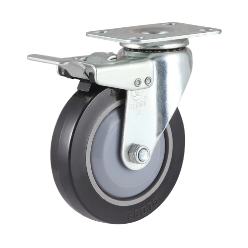 3" x 1" Premium PU Wheel,3" x 2.4" Top Plate Swivel Casters with Metal Total Lock, 110 lbs Load Rating