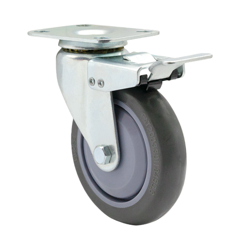 4" x 1" Noise Reducing PU Wheel,3" x 2.4" Top Plate Swivel Casters with Metal Total Lock, 132 lbs Load Rating