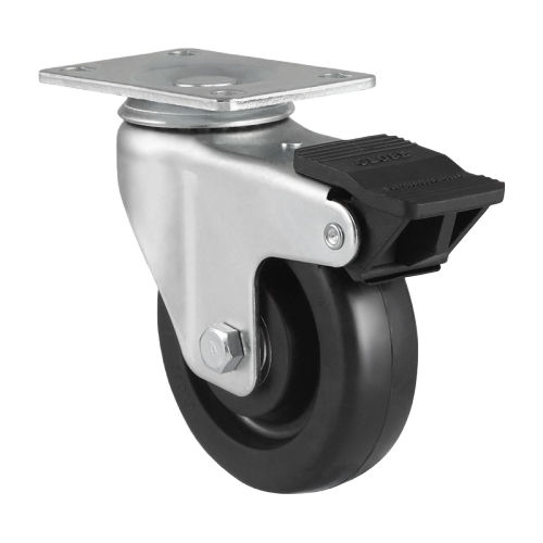 3" x 1.5" Conductive Rubber Wheel,3.7" x 2.6" Top Plate Swivel Casters with Nylon Total Lock, 176 lbs Load Rating