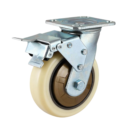 4" x 2" Polyurethane Wheel,4.5" x 4" Top Plate Swivel Casters with Metal Total Lock, 617 lbs Load Rating