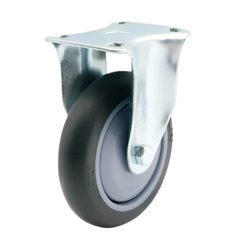 4" x 1" Premium TPR Wheel,3" x 2.4" Top Plate Rigid Casters, 132 lbs Load Rating