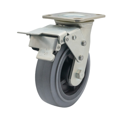 4" x 2" Conductive TPR Wheel,4.5" x 4" Top Plate Swivel Casters with Metal Total Lock, 353 lbs Load Rating