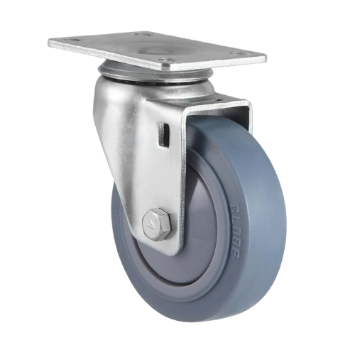 5" x 1.5" Premium TPR Wheel,3.7" x 2.6" Top Plate Swivel Casters, 220 lbs Load Rating