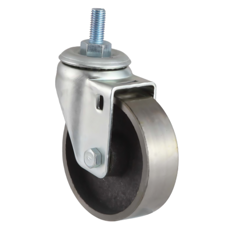 3.5" x 1.5" Ductile Iron Wheel, Threaded Stem Casters, 243 lbs Load Rating