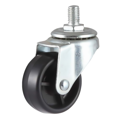 1.5" x 0.5" PP Wheel, Threaded Stem Casters, 44 lbs Load Rating