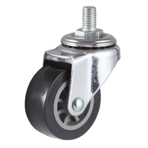 1.5" x 0.5" Premium PU Wheel, Threaded Stem Casters, 35 lbs Load Rating