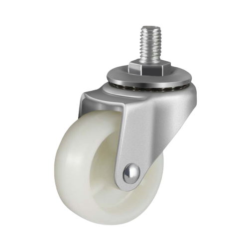 1.5" x 0.5" Nylon Wheel, Threaded Stem Casters, 44 lbs Load Rating