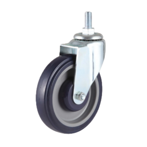  5" x 1" Premium PU Wheel, Threaded Stem Casters, 220 lbs Load Rating