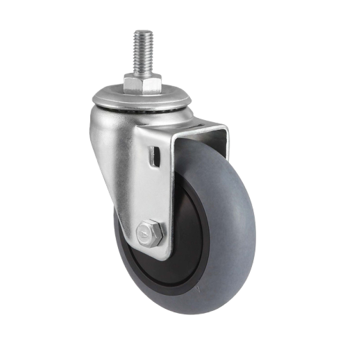3" x 1.5" Conductive TPR Wheel, Threaded Stem Casters, 176 lbs Load Rating