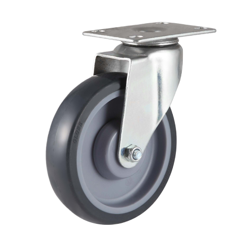 5" x 1" Premium TPR Wheel,3.7" x 2.6" Top Plate Swivel Casters, 220 lbs Load Rating