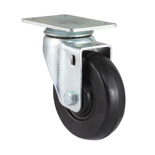 4" x 1.5" Rubber Wheel,3.7" x 2.6" Top Plate Swivel Casters, 220 lbs Load Rating