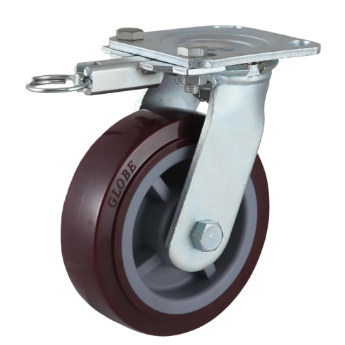 8" x 2" Premium PU Wheel,4.5" x 4" Top Plate Swivel Casters with Pin-Style Directional Lock, 926 lbs Load Rating