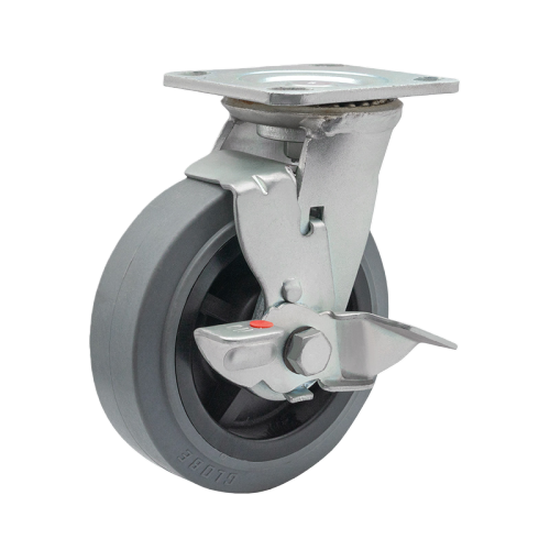 4" x 2" Conductive TPR Wheel,4.5" x 4" Top Plate Swivel Casters with Metal Side Brake, 353 lbs Load Rating