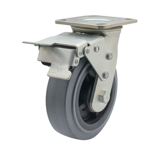 5" x 2" Conductive TPR Wheel,4.5" x 4" Top Plate Swivel Casters with Metal Total Lock, 397 lbs Load Rating