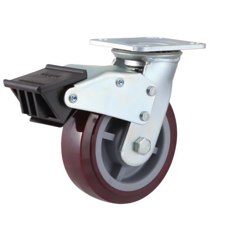 8" x 2" Premium PU Wheel,4.5" x 4" Top Plate Swivel Casters with Nylon Total Lock, 926 lbs Load Rating