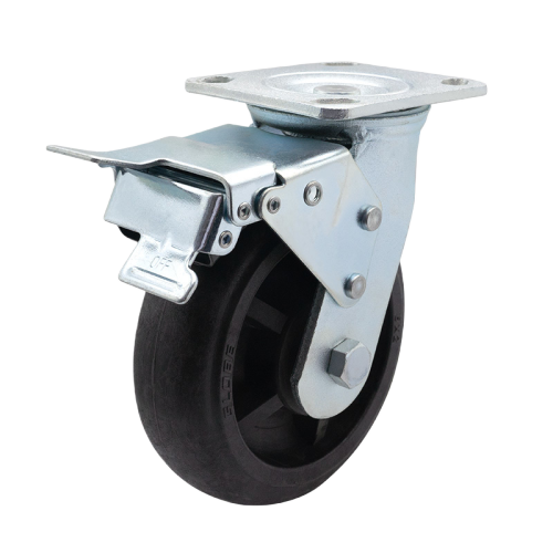 6" x 2" Phenolic Wheel,4.5" x 4" Top Plate Swivel Casters with Metal Total Lock, 1058 lbs Load Rating