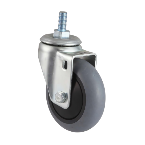 3.5" x 1.5" Conductive TPR Wheel, Threaded Stem Casters, 187 lbs Load Rating