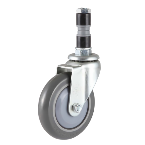 4" x 1" Noise Reducing PU Wheel, Expanding Stem Casters, 132 lbs Load Rating