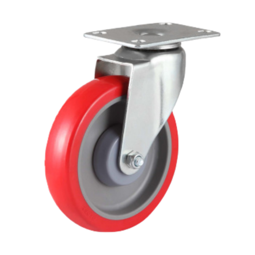 4" x 1" Premium PU Wheel,3.7" x 2.6" Top Plate Swivel Casters, 176 lbs Load Rating