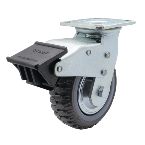 8" x 2" Polyurethane Wheel,4.5" x 4" Top Plate Swivel Casters with Nylon Total Lock, 926 lbs Load Rating