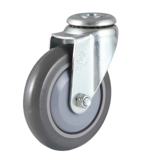 4" x 1" Noise Reducing PU Wheel, Bolt Hole Casters, 132 lbs Load Rating
