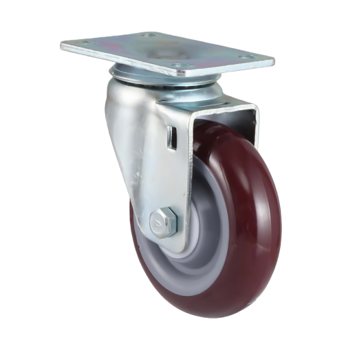 2.5" x 1" Premium PU Wheel,4" x 2.8" Top Plate Swivel Casters, 132 lbs Load Rating