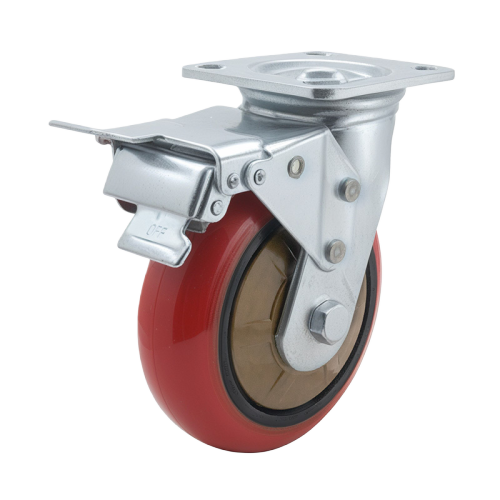 8" x 2" Polyurethane Wheel,4.5" x 4" Top Plate Swivel Casters with Metal Total Lock, 926 lbs Load Rating