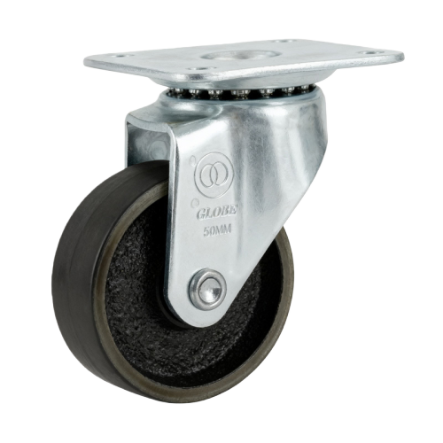 1.5" x 0.5" Ductile Iron Wheel,1.8" x 1.5" Top Plate Swivel Casters, 44 lbs Load Rating