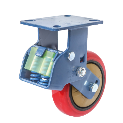8" x 2" Polyurethane Wheel,5.5" x 4.3" Spring Loaded Casters, 882 lbs Load Rating