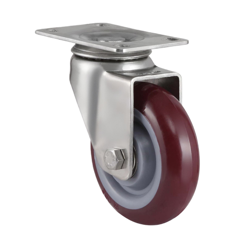 3.5" x 1.5" Premium PU Wheel,3.7" x 2.6" Top Plate Swivel Casters, 243 lbs Load Rating