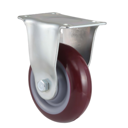 2.5" x 1" Premium PU Wheel,4" x 2" Top Plate Rigid Casters, 132 lbs Load Rating