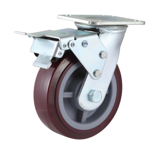 8" x 2" Premium PU Wheel,4.5" x 4" Top Plate Swivel Casters with Metal Total Lock, 926 lbs Load Rating