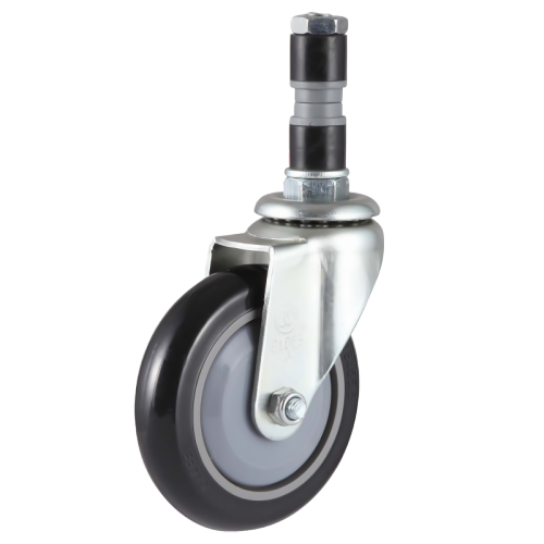 5" x 1" Premium PU Wheel, Expanding Stem Casters, 154 lbs Load Rating