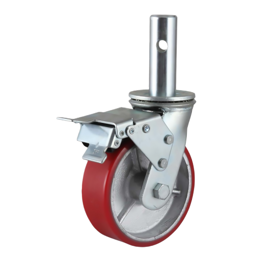 8" x 2" Polyurethane Wheel, Stem Mount Casters with Metal Total Lock, 926 lbs Load Rating