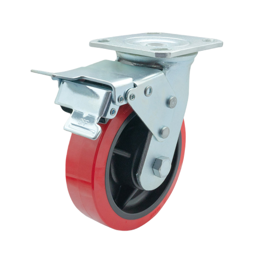 4" x 2" Premium PU Wheel,4.5" x 4" Top Plate Swivel Casters with Metal Total Lock, 441 lbs Load Rating