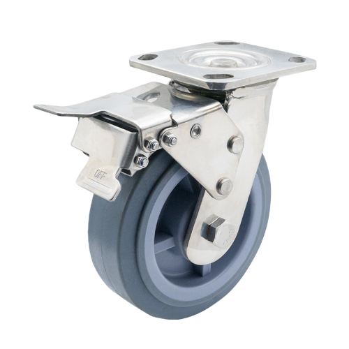 8" x 2" Premium TPR Wheel,4.5" x 4" Top Plate Swivel Casters with Metal Total Lock, 926 lbs Load Rating