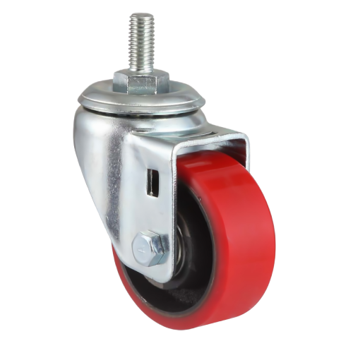 4" x 1.5" Polyurethane Wheel, Threaded Stem Casters, 287 lbs Load Rating