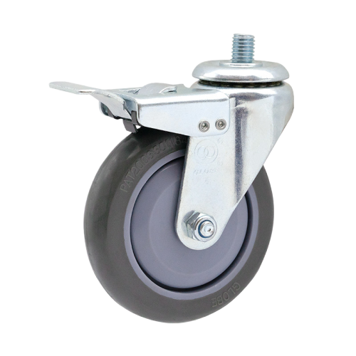 5" x 1" Noise Reducing PU Wheel, Bolt Hole Casters with Metal Total Lock, 154 lbs Load Rating