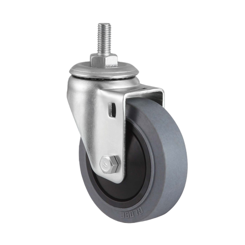 3" x 1.5" Conductive TPR Wheel, Threaded Stem Casters, 176 lbs Load Rating