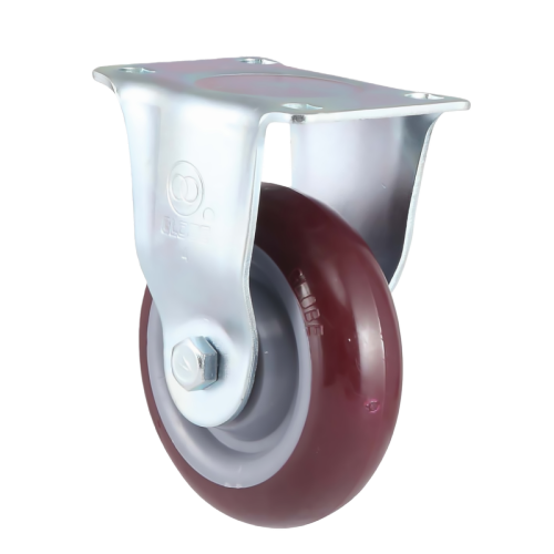 3" x 1.5" Premium PU Wheel,3.7" x 2.6" Top Plate Rigid Casters, 220 lbs Load Rating