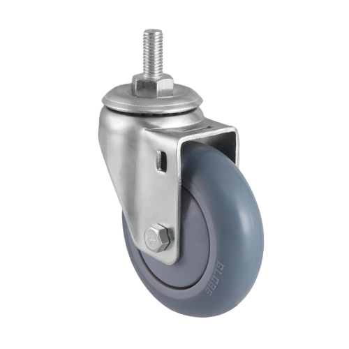3.5" x 1.5" Premium TPR Wheel, Threaded Stem Casters, 187 lbs Load Rating