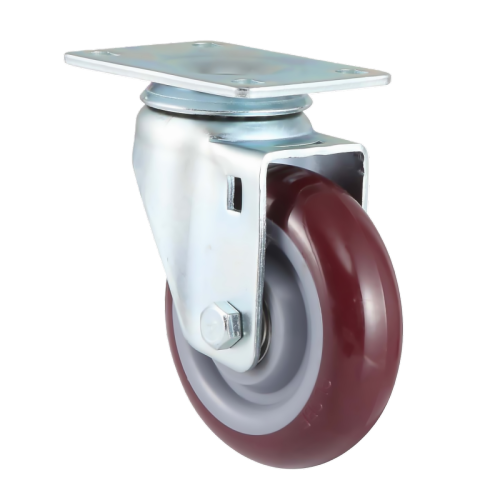 2" x 1" Premium PU Wheel,2.8" x 2.2" Top Plate Swivel Casters, 132 lbs Load Rating