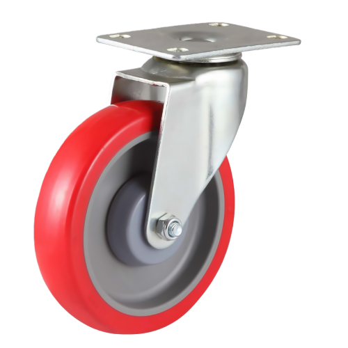 4" x 1" Premium PU Wheel,3.7" x 2.6" Top Plate Swivel Casters, 176 lbs Load Rating